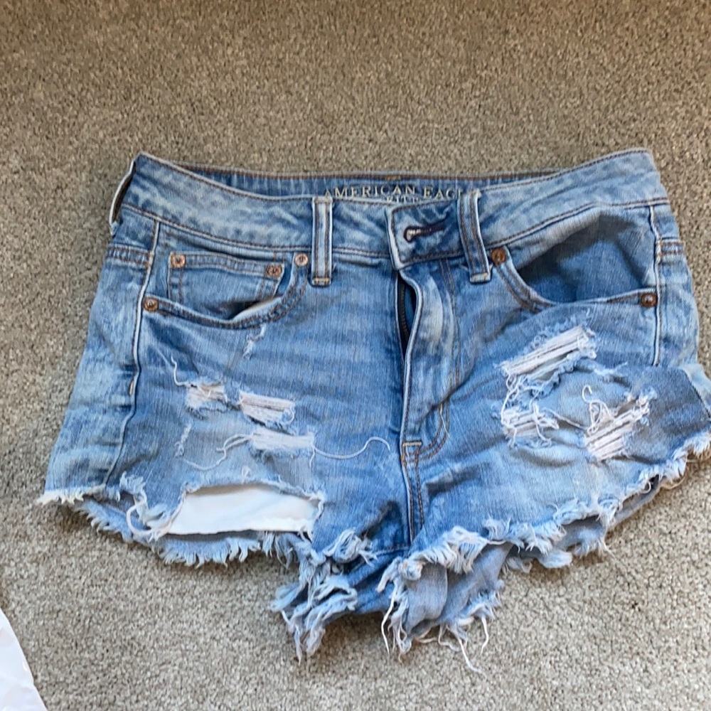 American eagle jean shorts, high waisted stretch